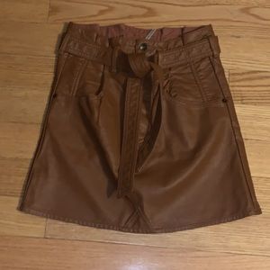 Free People East of Eden Vegan Leather Mini Skirt 24
